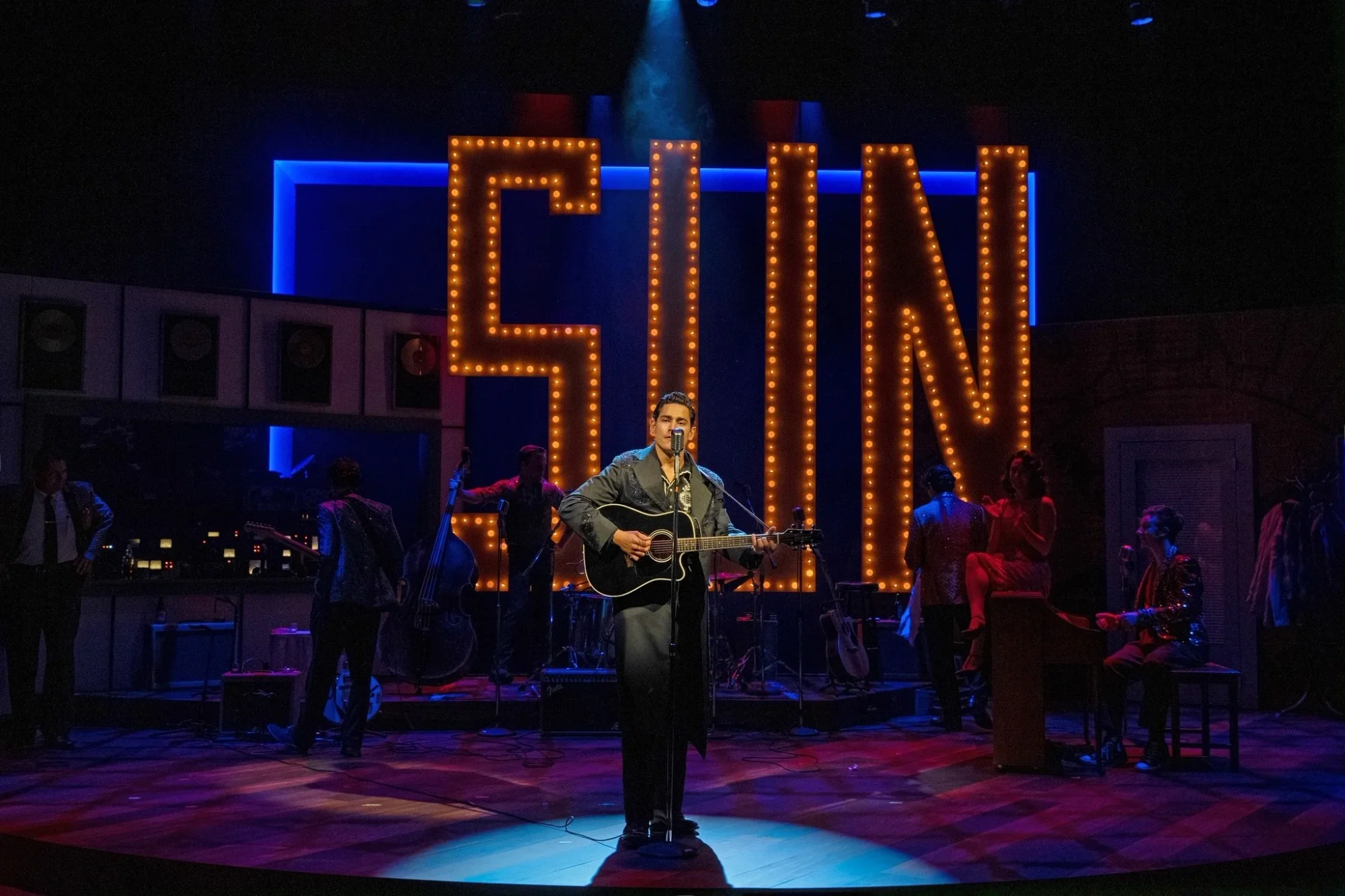 Sun Records as an intimate studio and live music environment.