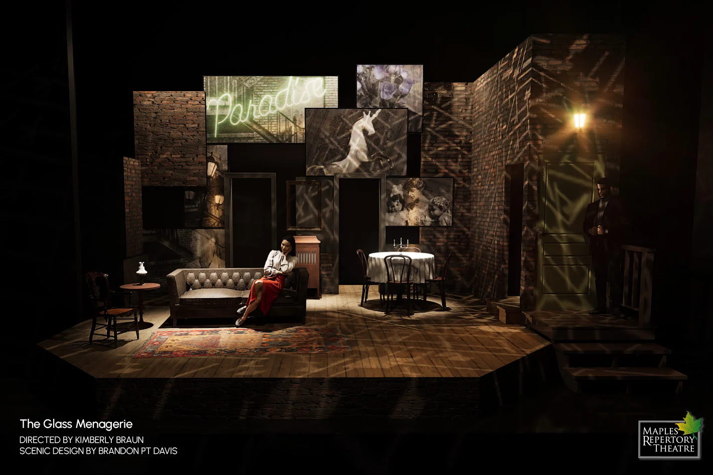 The Glass Menagerie scenic rendering by Brandon PT Davis