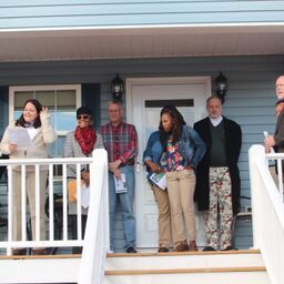 Habitat family on porch