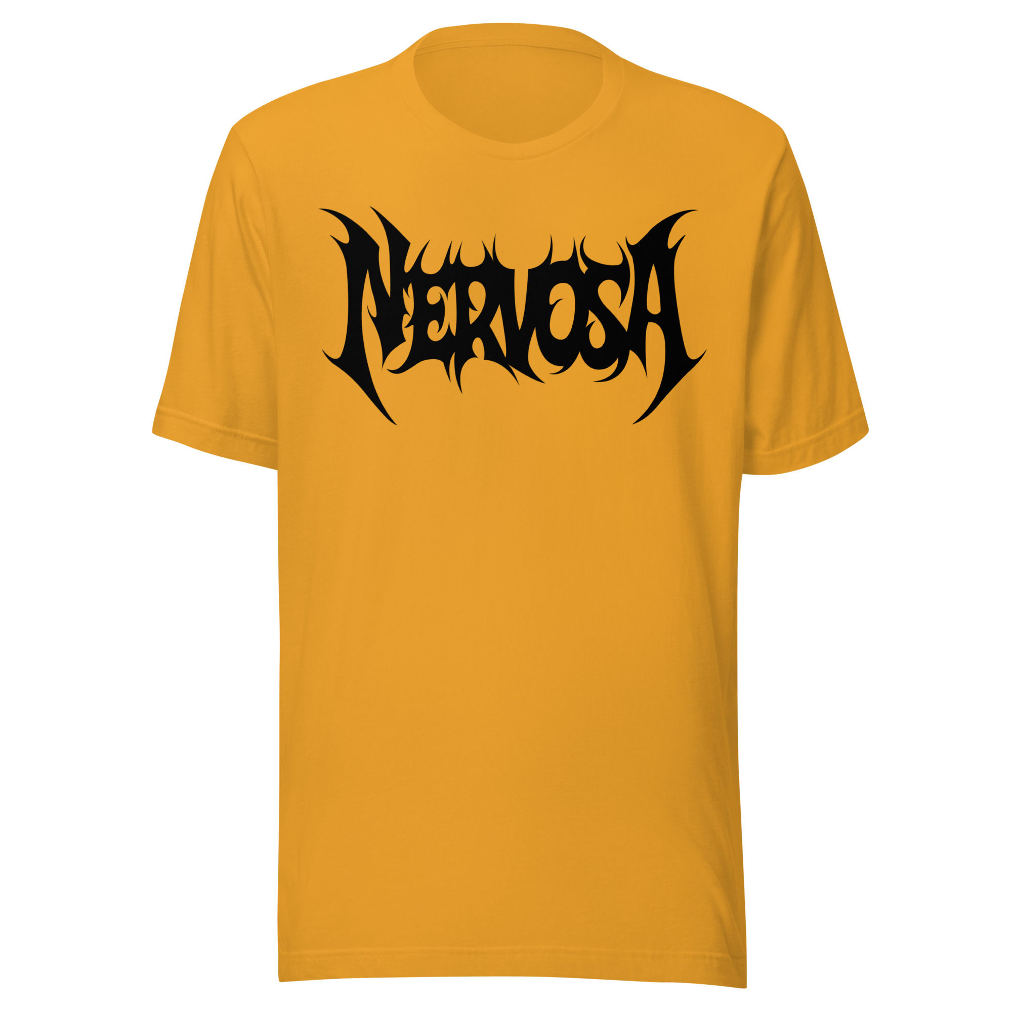 Mustard Unisex t-shirt Nervosa black logo