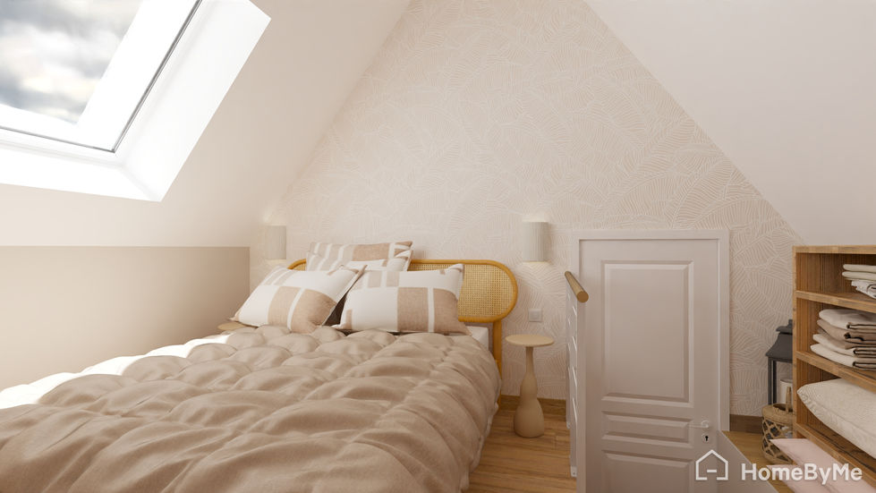 Chambre, logement atypique, poutre, bois, airbnb, vacances, soubassement,