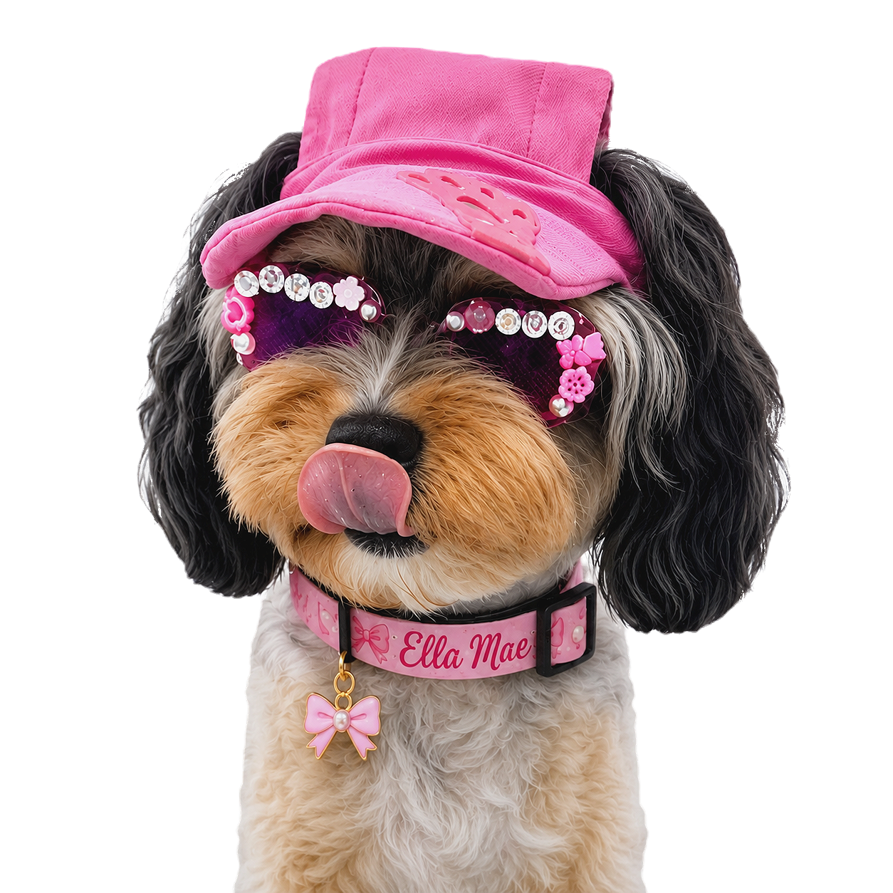 Cavapoo with custom collar from Doodle Darling