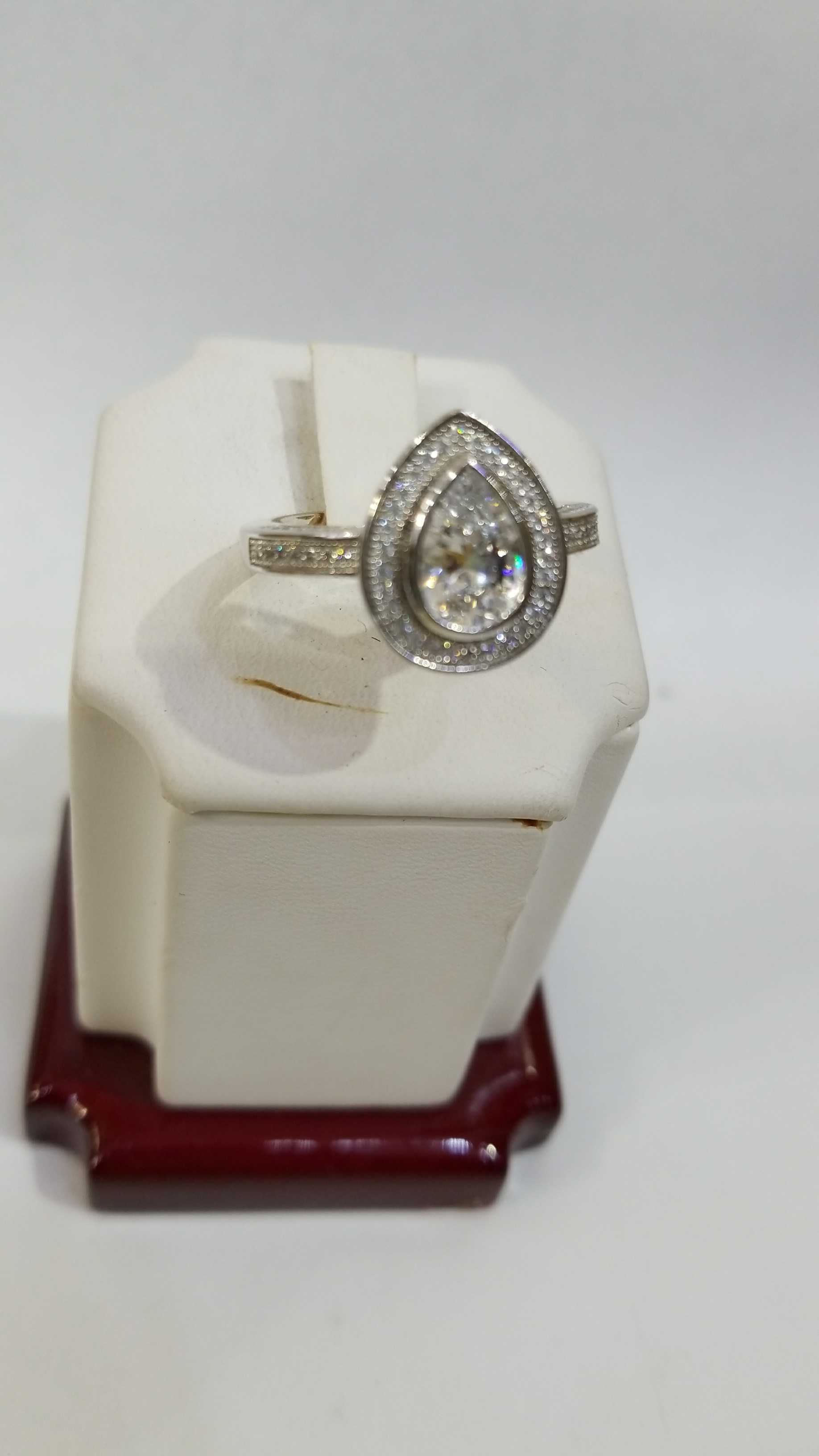 Cone Shape ring with cubic zircon 