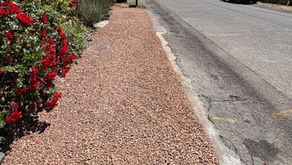 rebuilt parking strip using decorative crushed rock