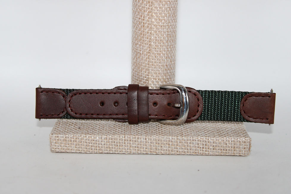 Thumbnail: Vintage Brown Blue Grey Tan Leather and Watch Band Material Mesh 18mm 19mm 20mm