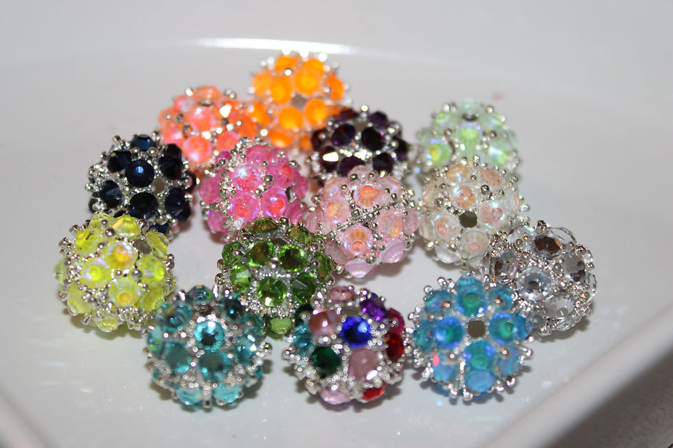 Thumbnail: (1) Assorted Heavy Multicolor Rhinestone Beaded Pen Beads