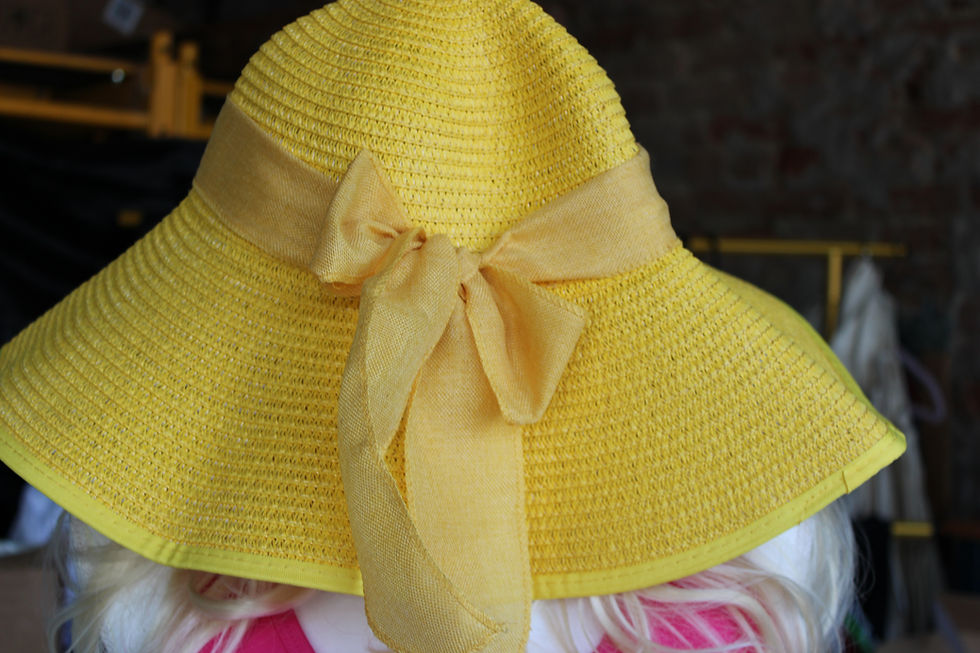 Thumbnail: Women's Yellow Floppy Sun Hat with Bow