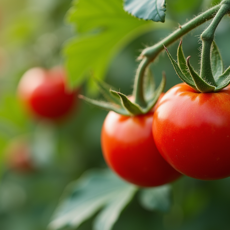 Ripe Tomatoes on a Vine
