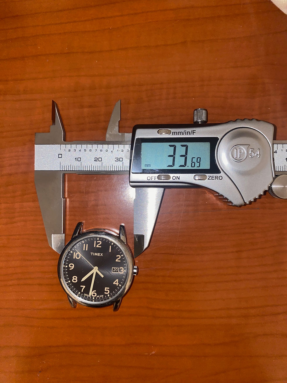 Thumbnail: 33 mm Dated Blue Face Timex Watch Silver Tone Bezel Needs 18mm Watch Band