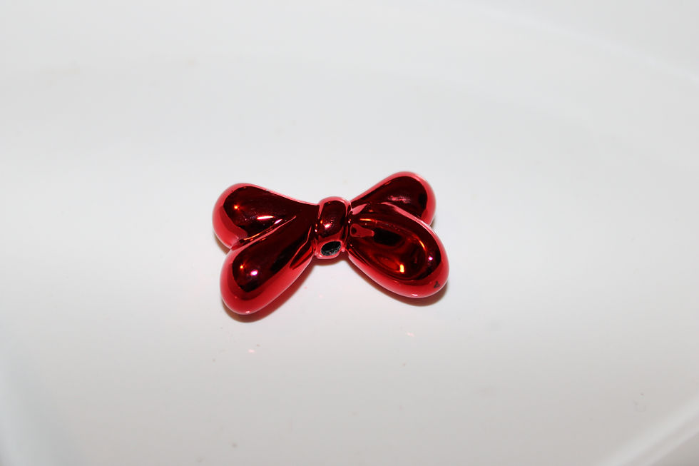 Thumbnail: (1) Red Christmas Bow 1" Beaded Pen Bead