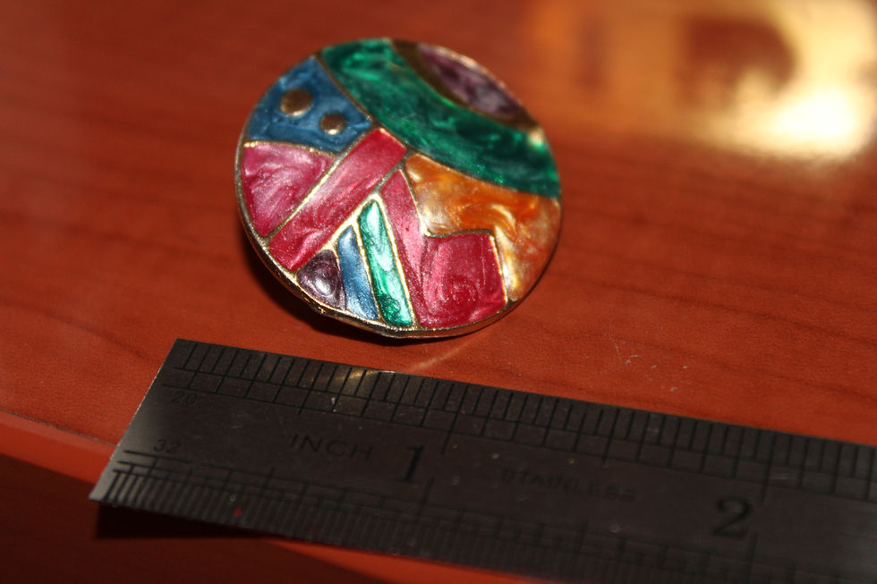 Thumbnail: Vintage Abstract Gold Tone Round Earrings Clip On