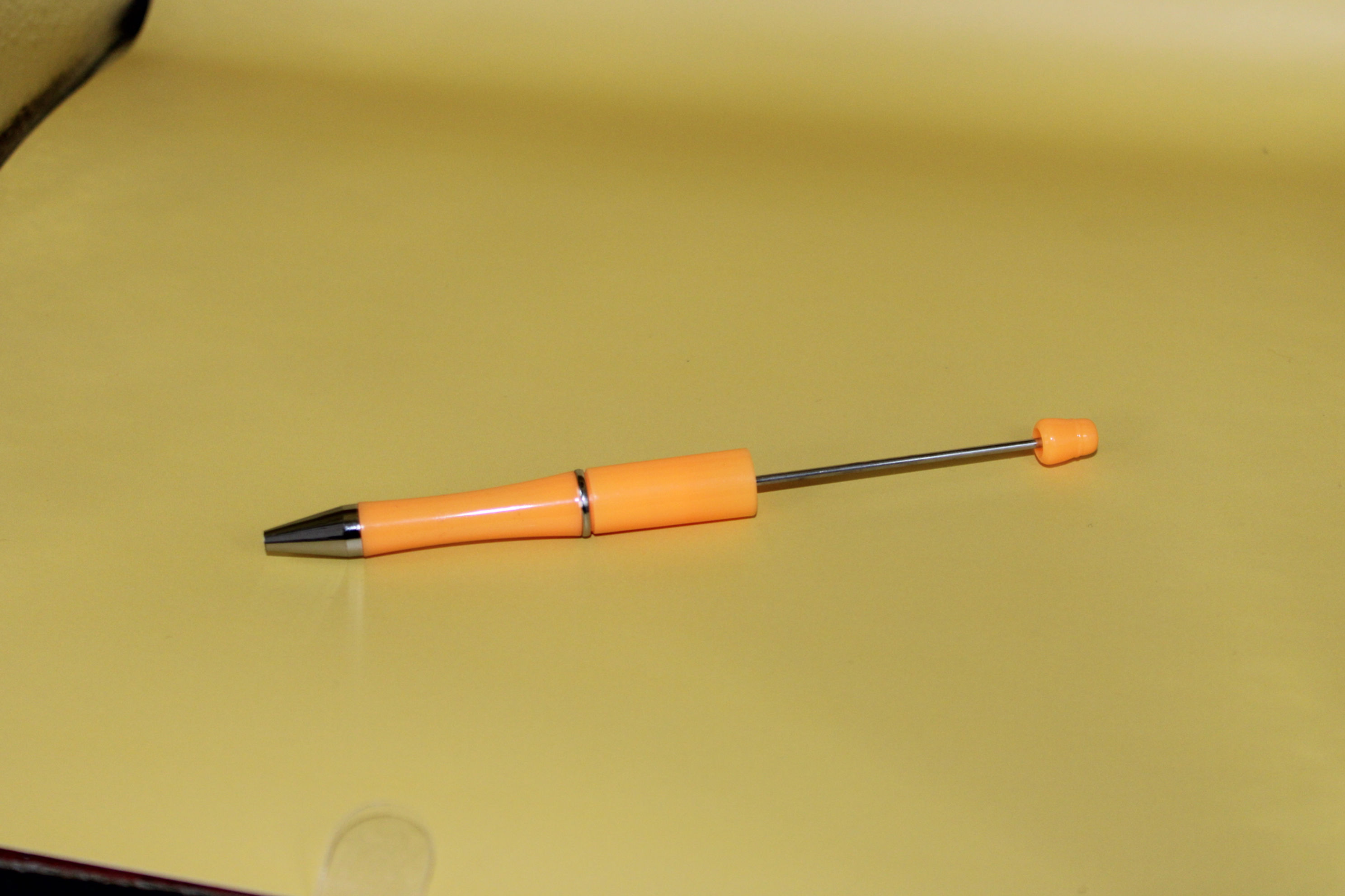 Plastic Safety Orange Beaded Pen Blank