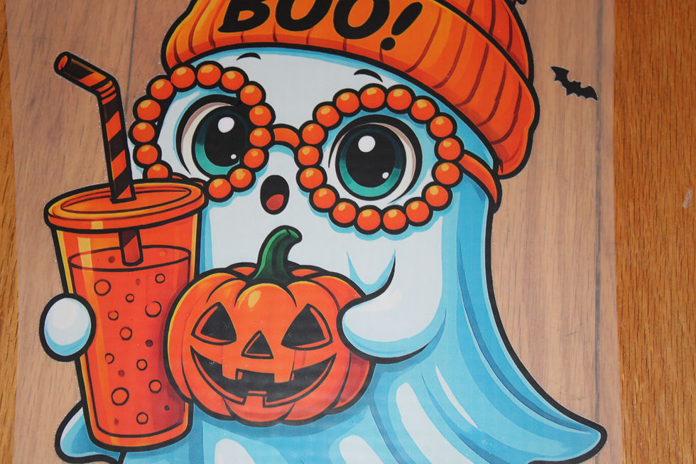 Thumbnail: Boo! Swagger Hipster Ghost Glasses Pumpkin Drink Halloween DTF Print