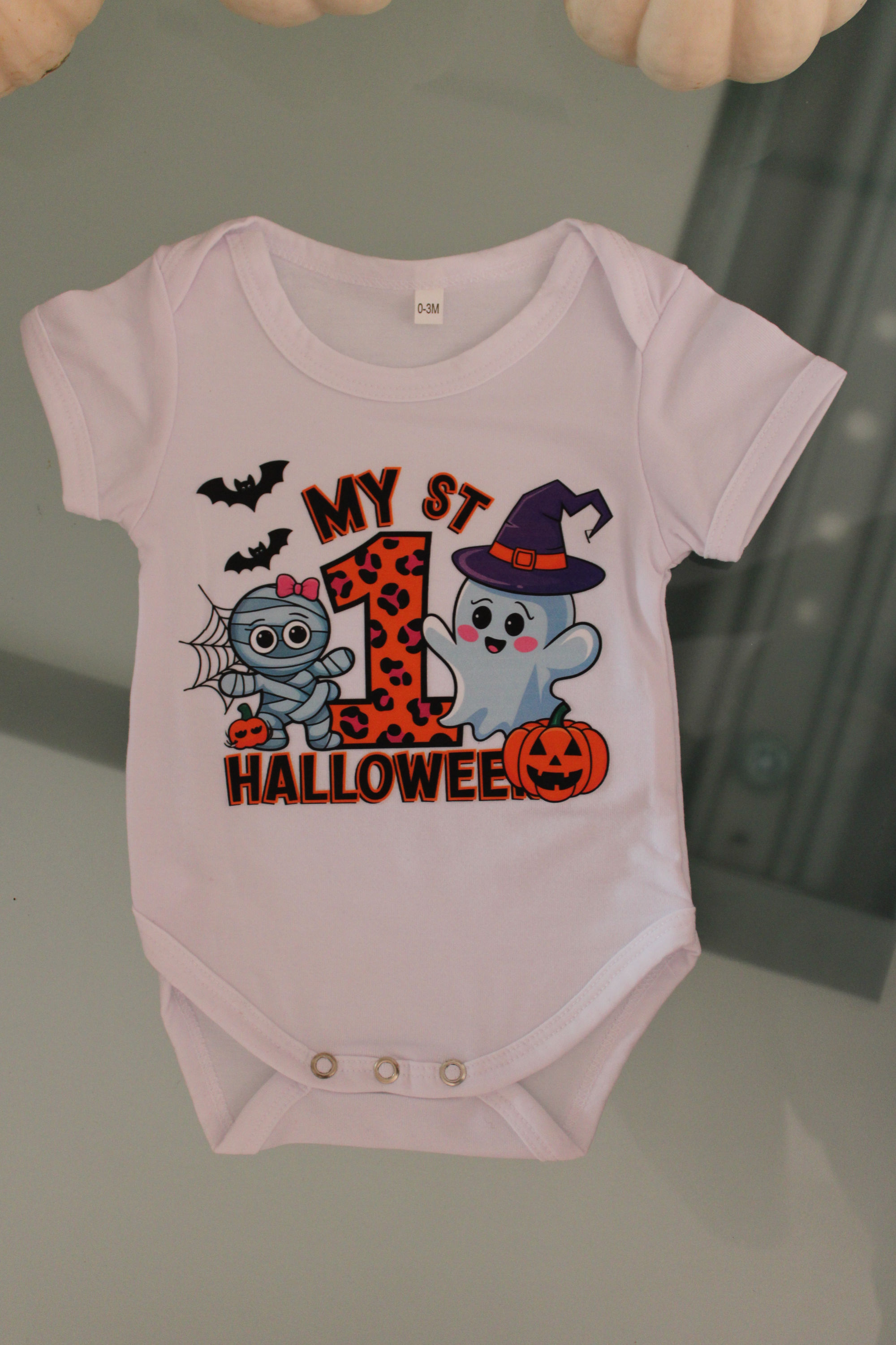 My First Halloween Onesie Ghost Mummy Pumpkin Characters 0-3 Month