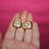 Thumbnail: Vintage Napier Earrings Triangular Shape Gold Tone Enamel Pink