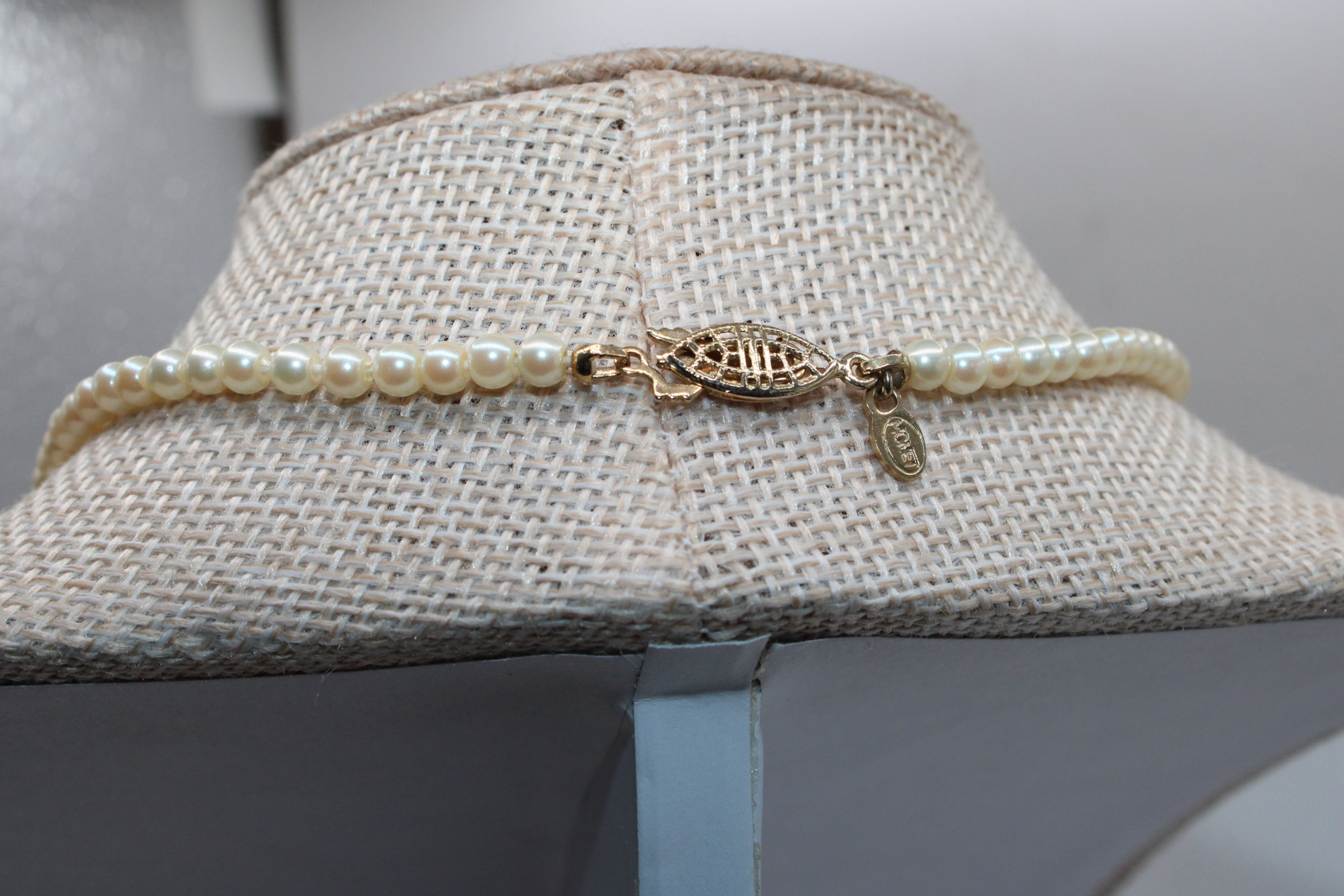Vintage Monet White Simulated Pearl Necklace