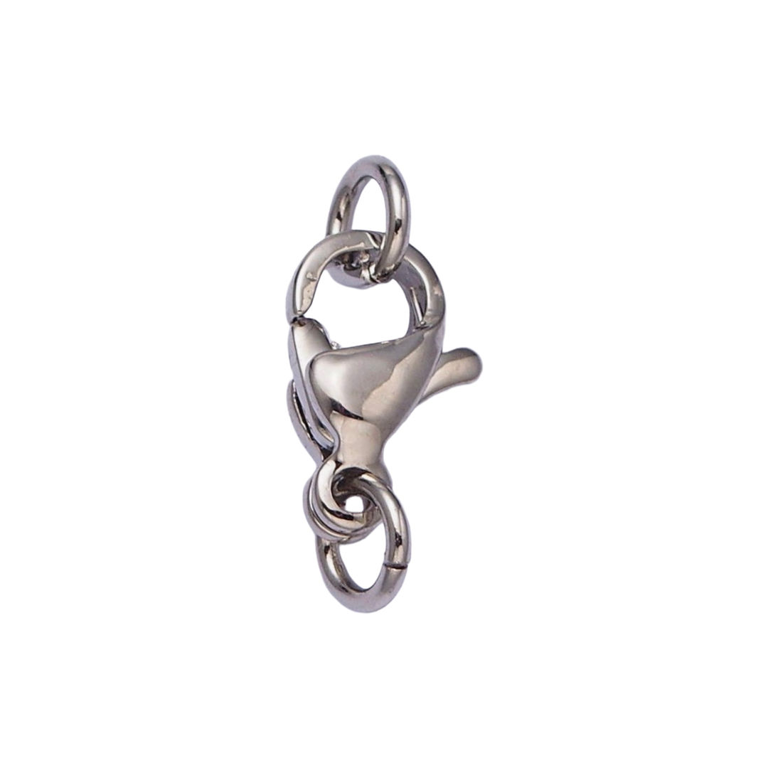 Silver Stainless Steel Lobster Clasp 13mm by 6mm