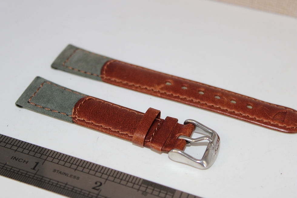 Thumbnail: Freestyle Brown Gray Tuxedo Silver Tone Buckle Watch Band Size 18mm