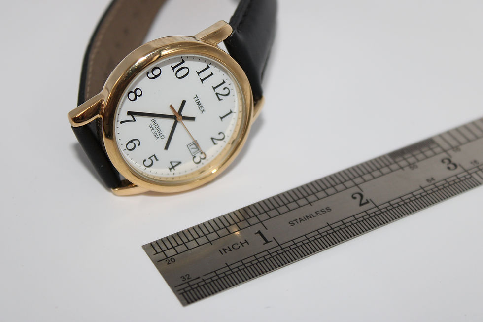 Thumbnail: Vintage Gold Tone Timex INDIGLO Quartz Dated Leather Band New Battery W