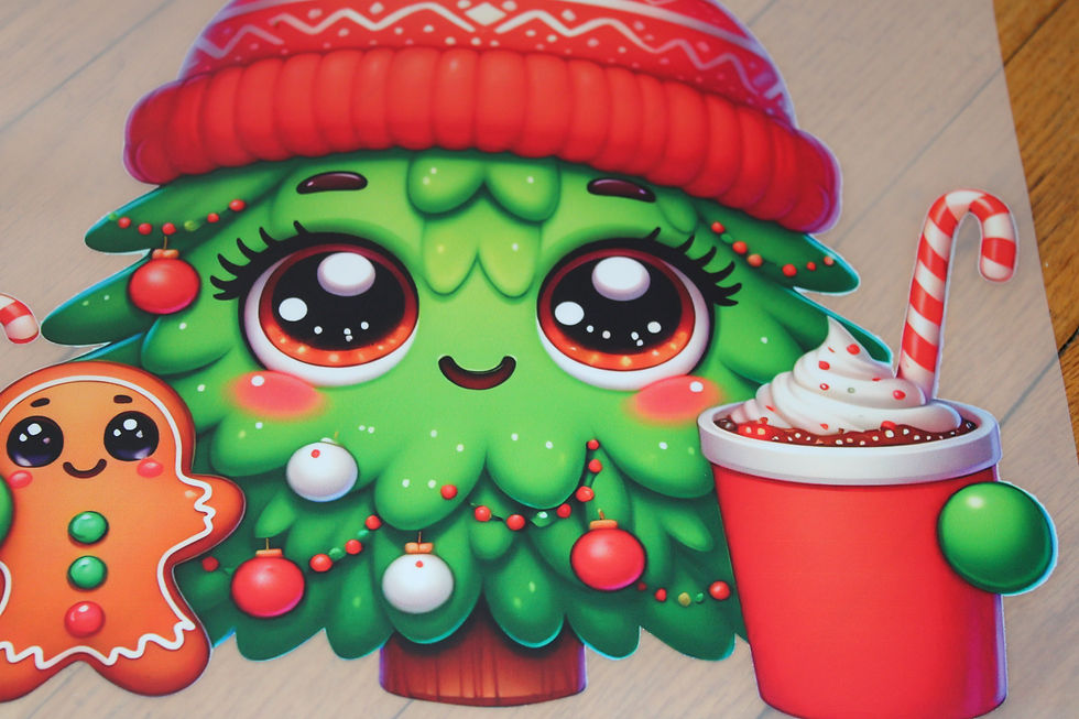 Thumbnail: S/M Cute Christmas Tree with Coffee Gingerbread Man Christmas DTF