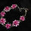 Thumbnail: Avon Pink Metal Rose Bracelet 7" Size