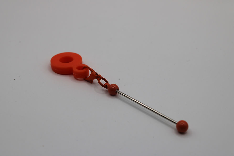 Thumbnail: Multi Color Silicone Straw Charm Keychain Stainless Steel