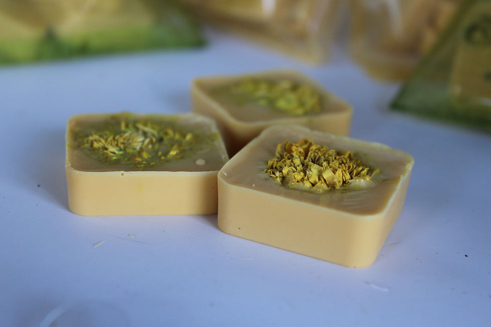 Thumbnail: (3) pc Gift Wrapped 1" Pumpkin Spice Chamomile Goat Milk Soaps