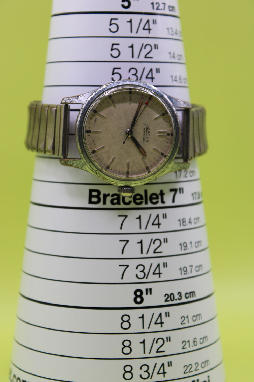 Thumbnail: Vintage Swiss Roamer Mechanical Watch Silver Tone Stretchy Band