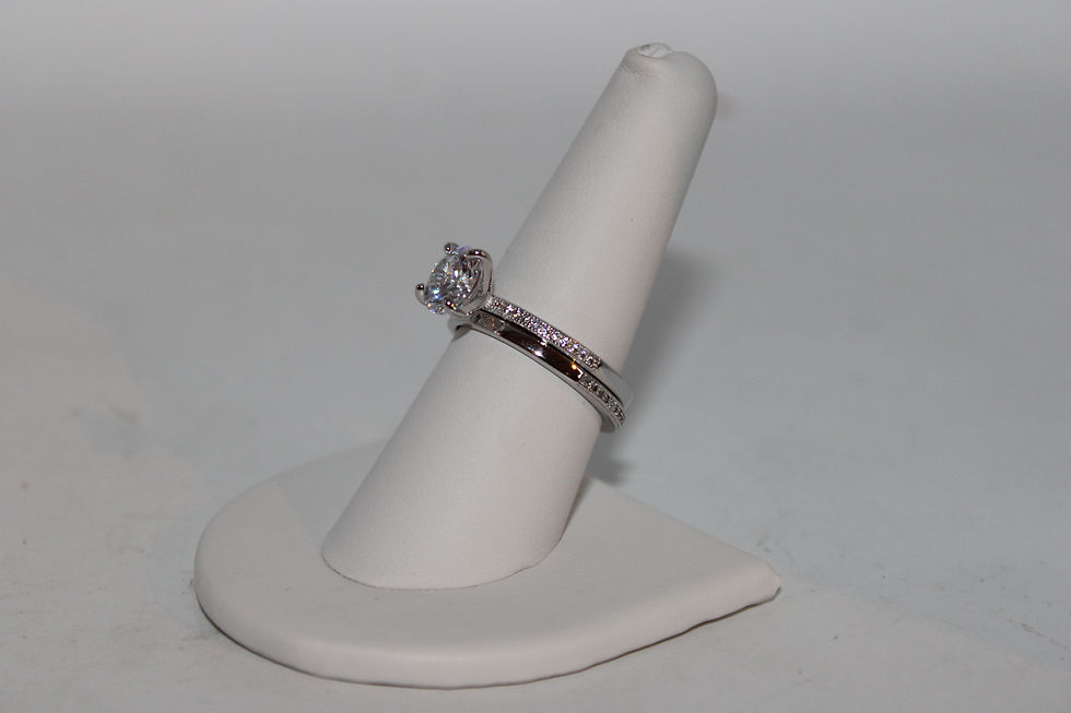 Thumbnail: Double Princess Cut Sterling Silver 925 Ring Size 8
