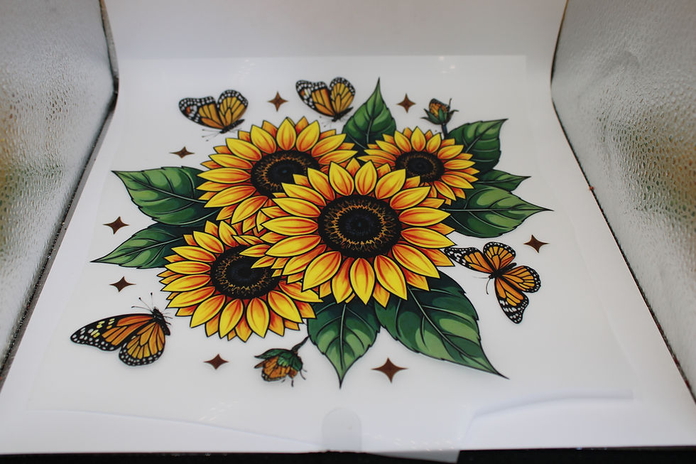Thumbnail: Sunflower Butterfly DTF Ready To Iron On Print Adult Small Medium 11"