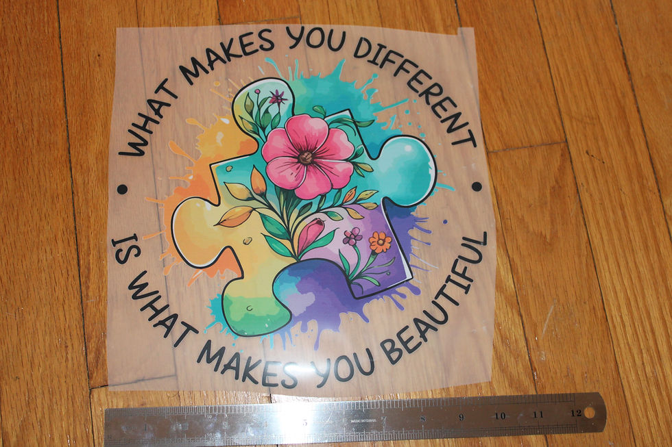 Thumbnail: Autism Puzzle Piece What Makes You Different DTF Print 10"x10"