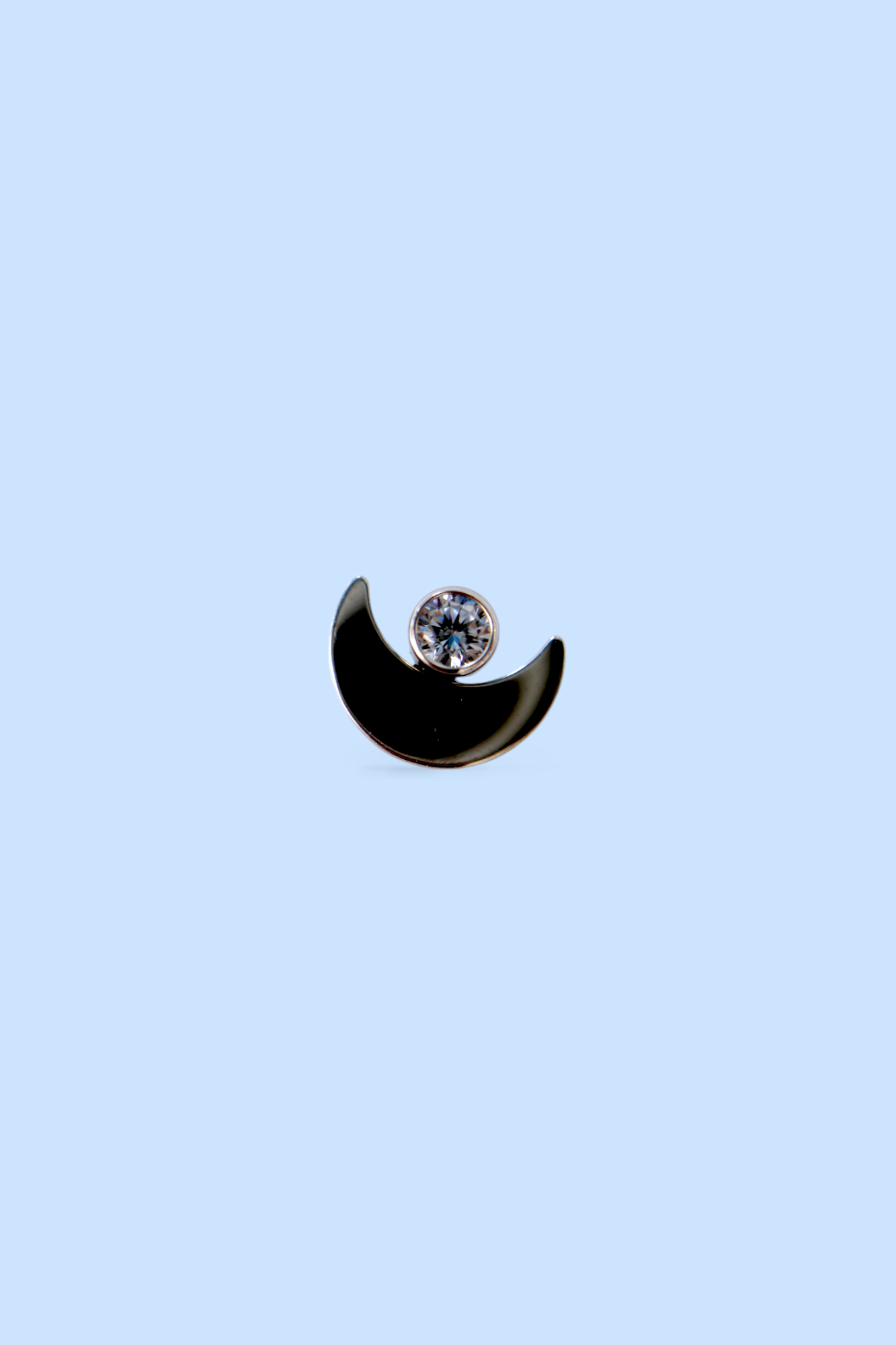 Titanium Labret Moon Crystal