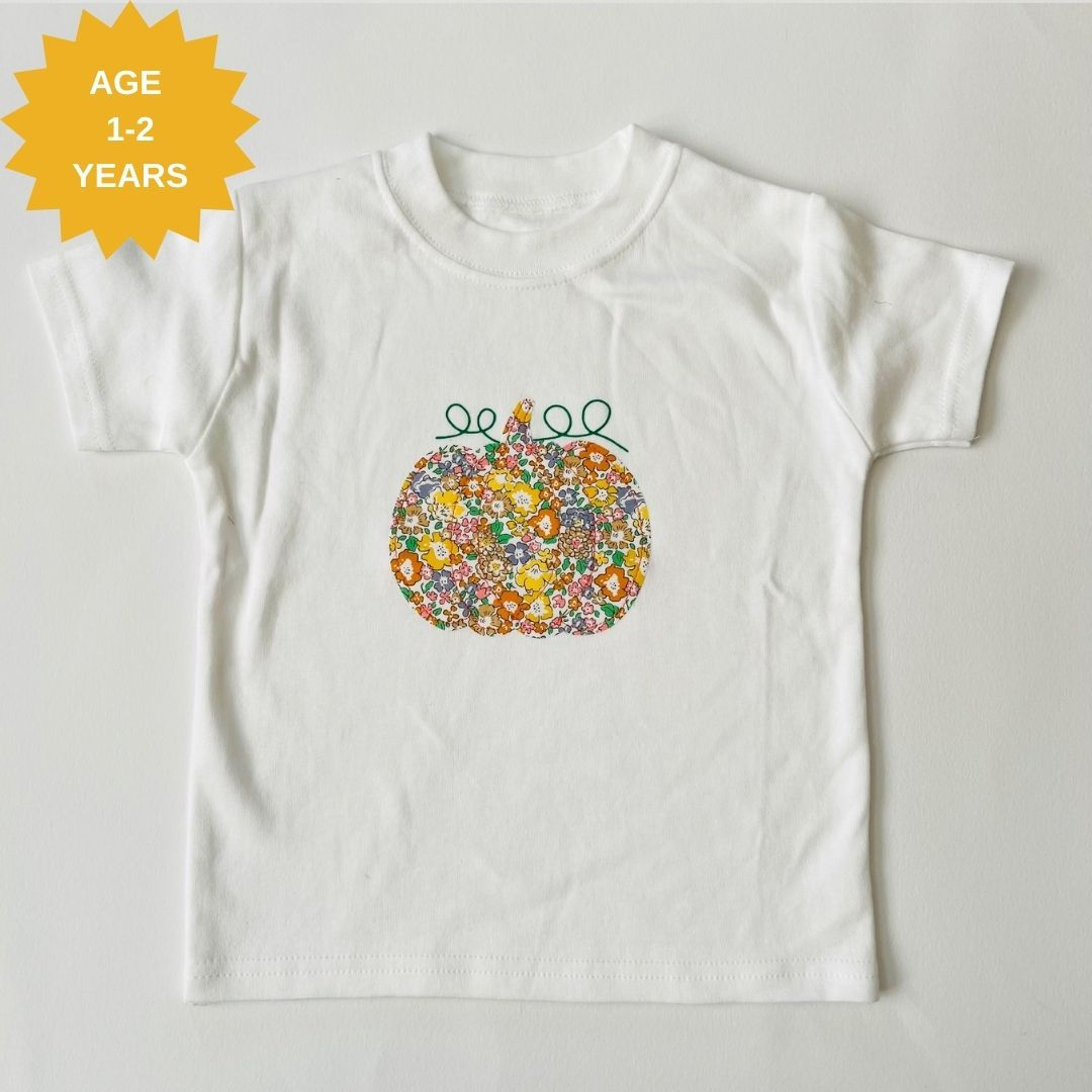 OUTLET - Kids short sleeve T-shirt - white - 1-2 years - pumpkin