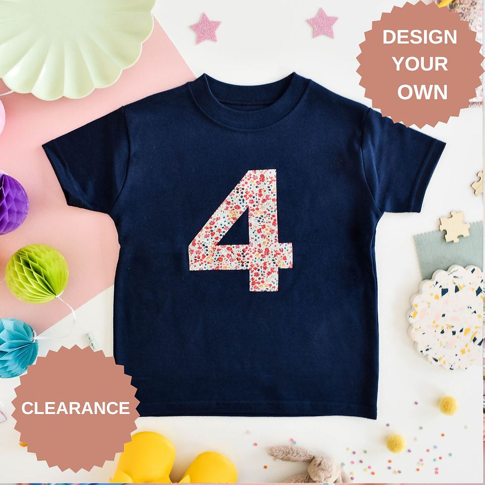 Thumbnail: Liberty of London children's personalised/birthday T-shirt - navy