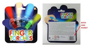 PRODUCT RECALL Keycraft Finger Torches