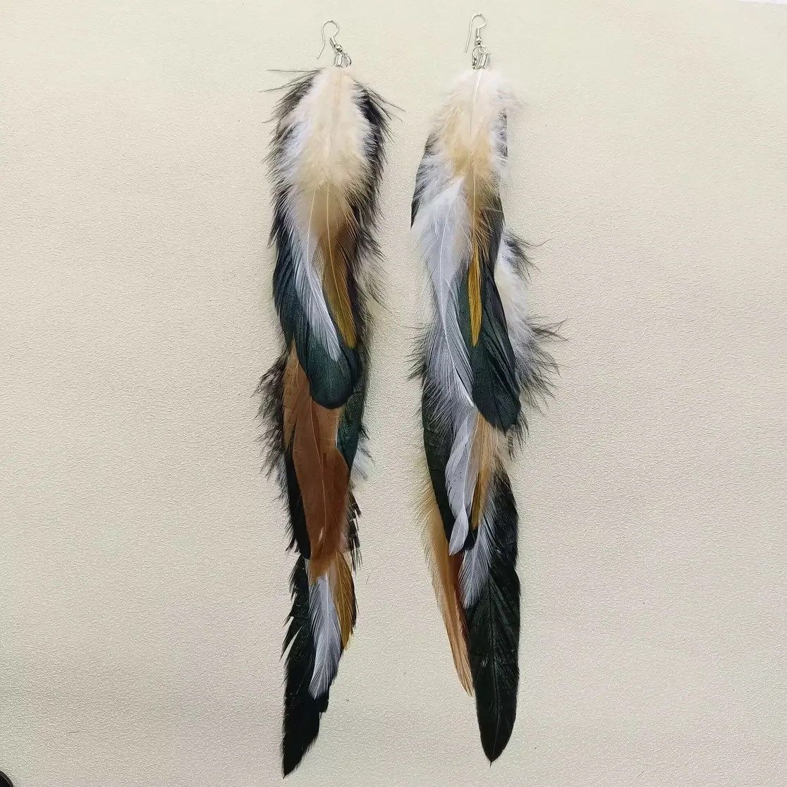 Longer Feather Dangle Earrings