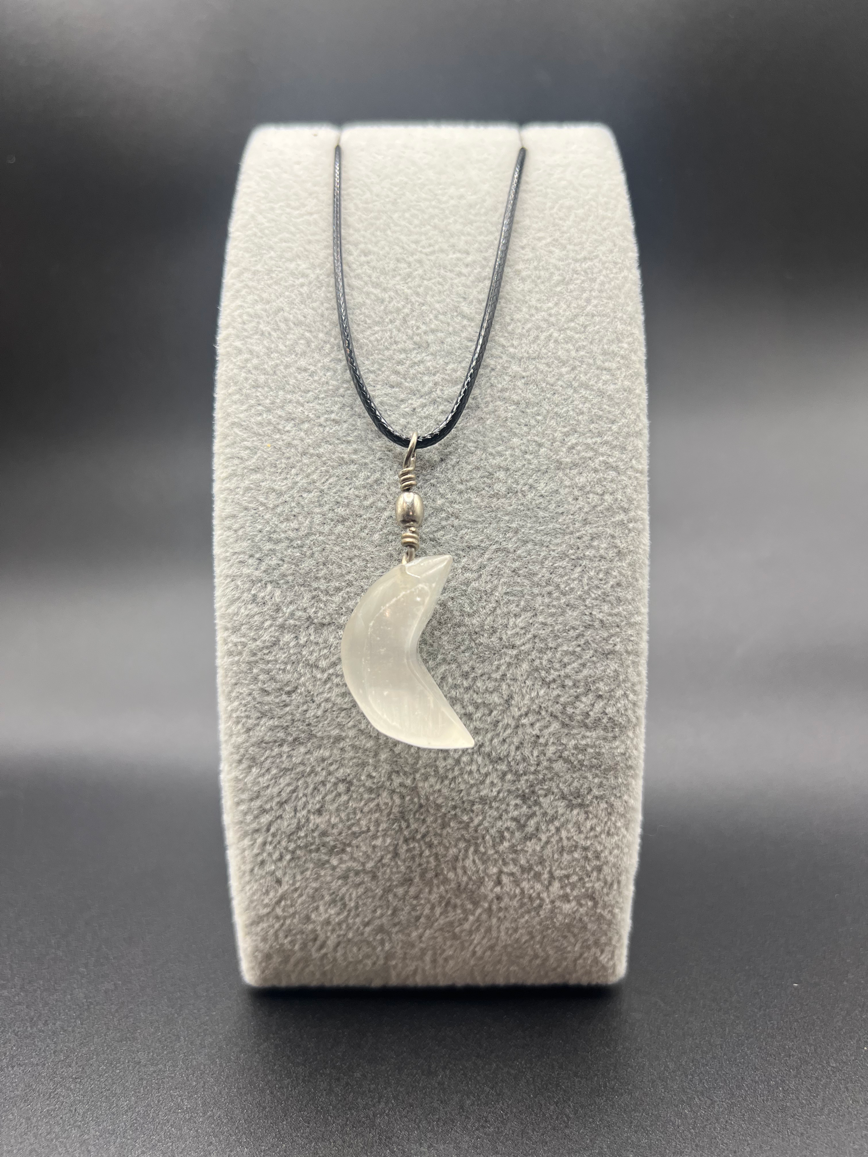 Selenite Crescent Pendant
