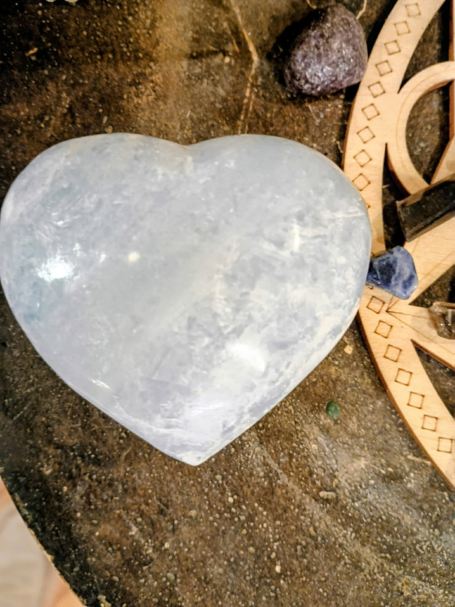 Aqua Marine Blue Heart Crystal
