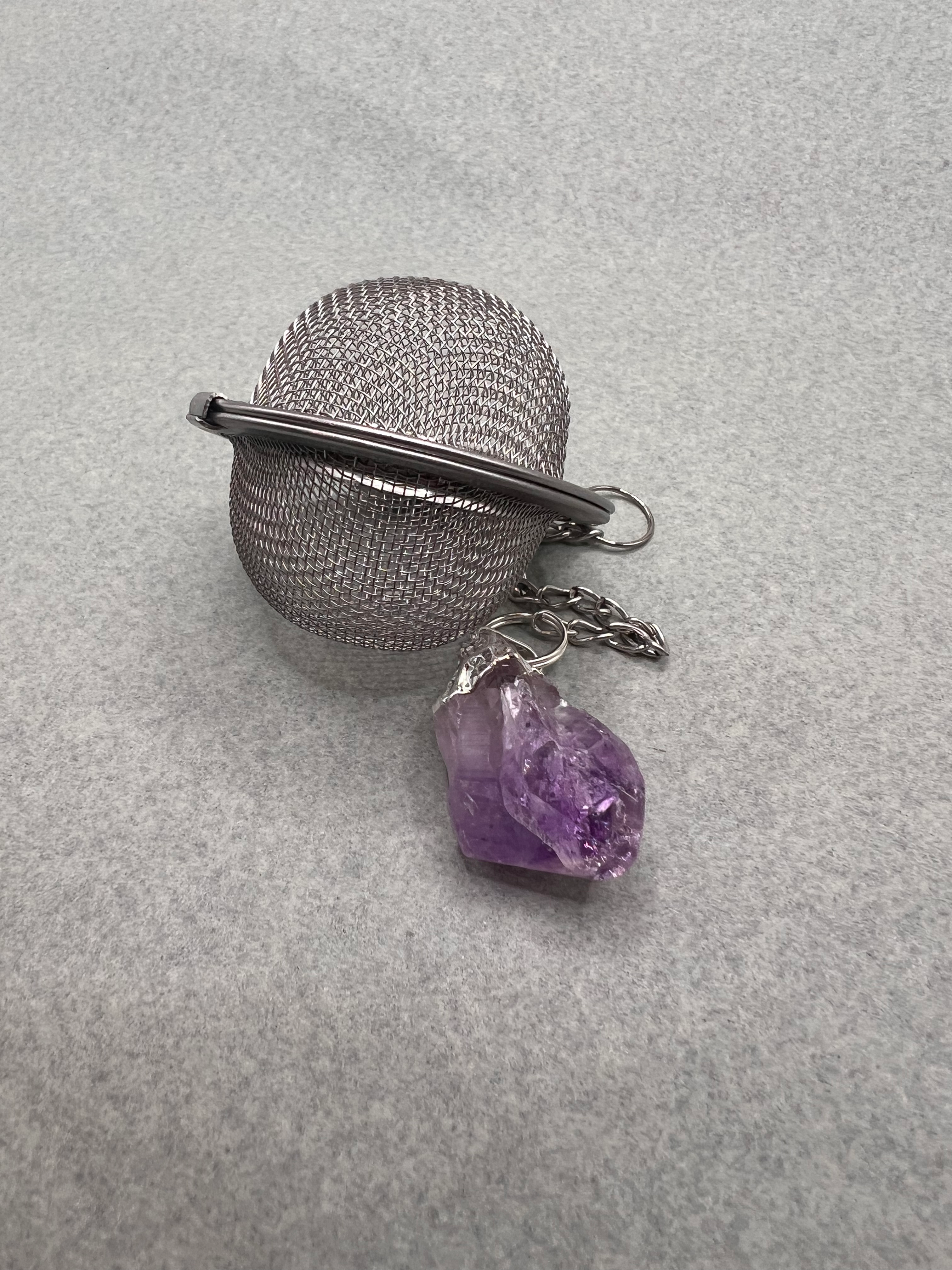 Amethyst Crystal Tea Infuser, Crystal Loose Leaf Tea Ball