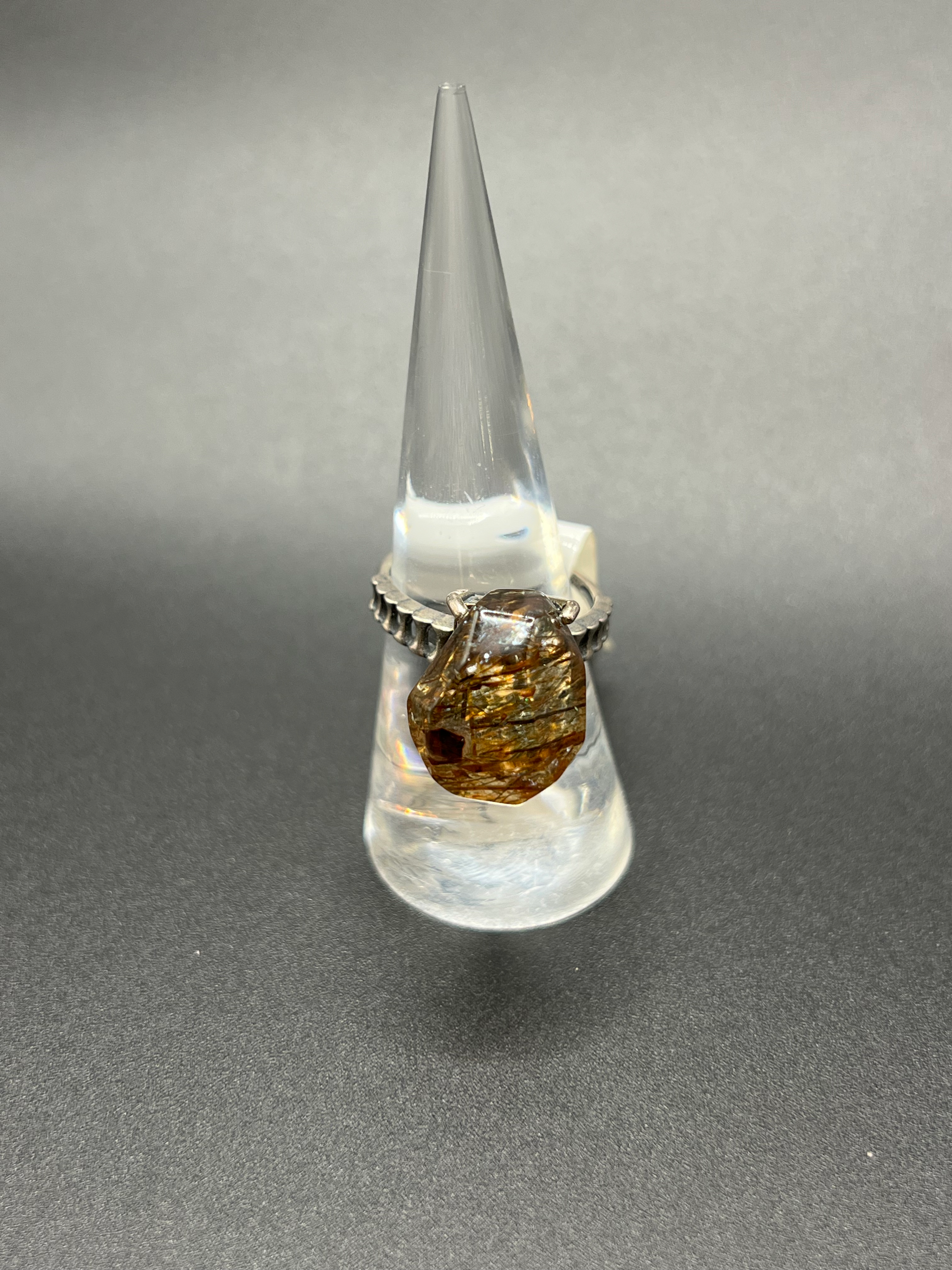 Copper Rutilated quartz ring