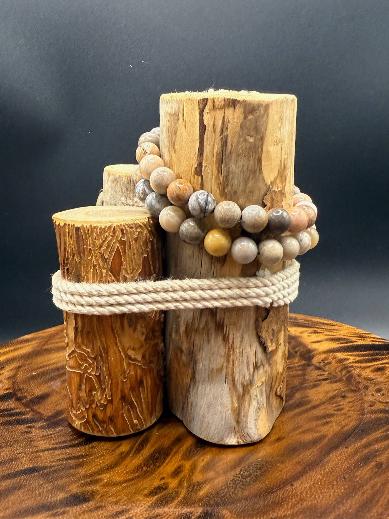 Fossil Coral Jade Bracelet 8mm