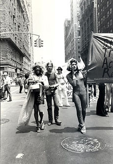Rivera and Marsha P. Johnson representing S.T.A.R. at the Christopher Street Liberation Day Gay Pride Parade in 1973. (Image Source: LGBT Community Center National History Archive/Leonard Fink)