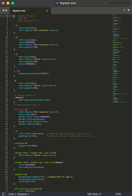 MMI 665 TechCrunch Article CSS Code.png