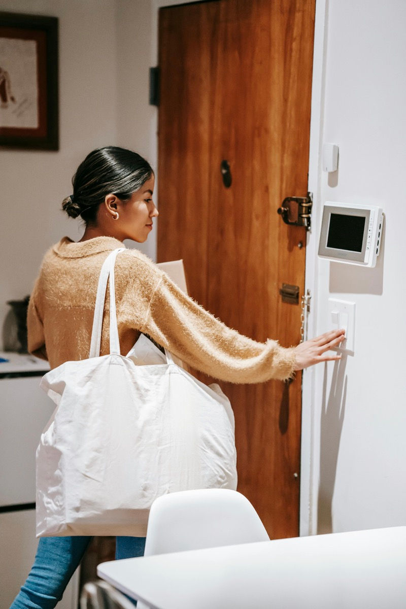 Digital smart entry system with facial recognition technology at condominium entrance