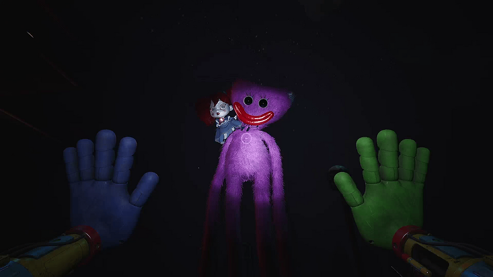 Screenshot of gameplay from Poppy Playtime: Chapter 3 - Poppy and Kissy Missy