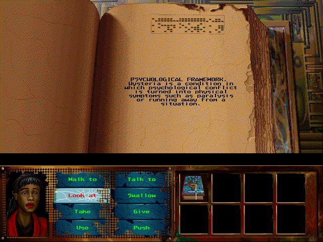Gameplay screenshot from I Have No Mouth and I Must Scream. Reviewing the Psych Profile. Each character has this.