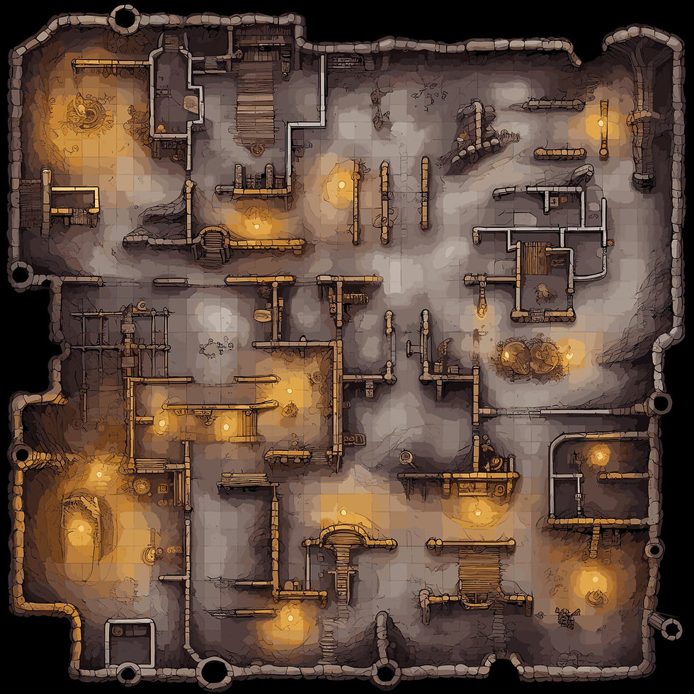 A map of a hidden crypt that may be used in sessions