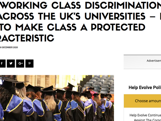 ANTI- WORKING CLASS DISCRIMINATION IS RIFE ACROSS THE UK'S UNIVERSITIES - EMILY 0'SULLIVAN