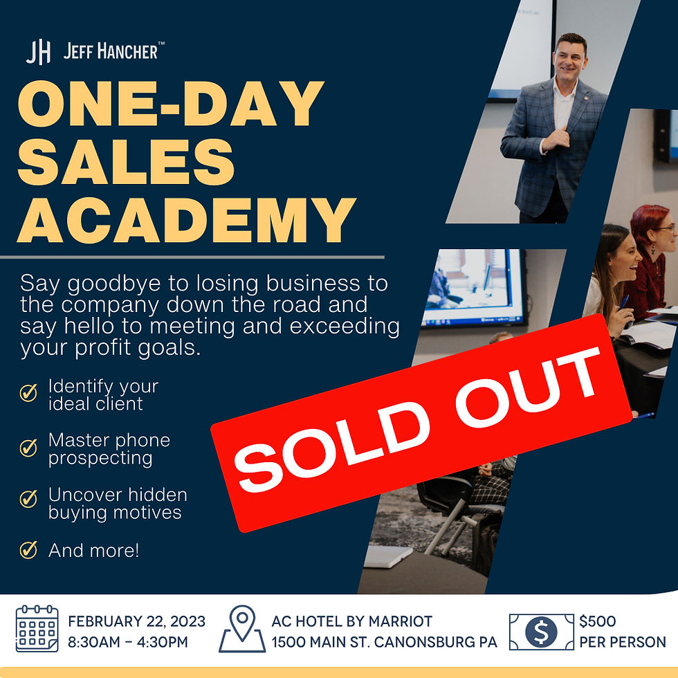 Jeff Hancher Enterprises: Sales Academy