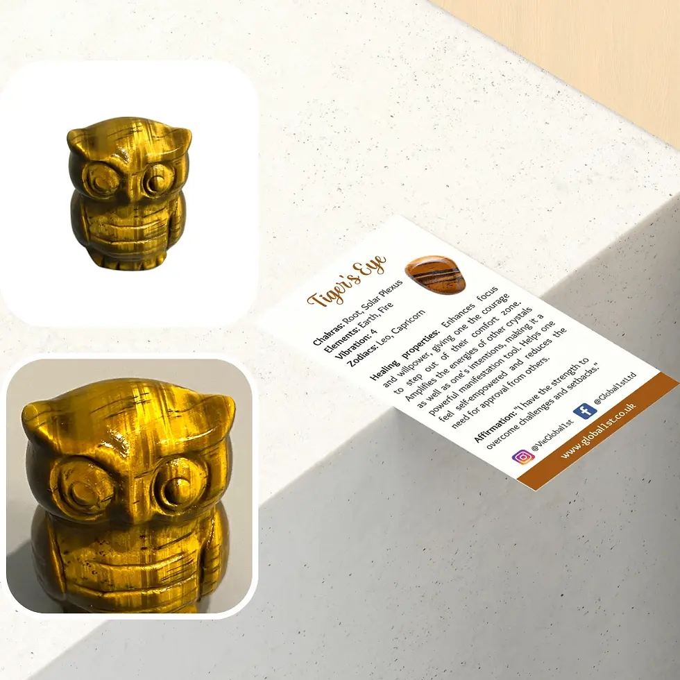 Thumbnail: Gemstone Owl, 2.5 x 2.5 x 1 cm